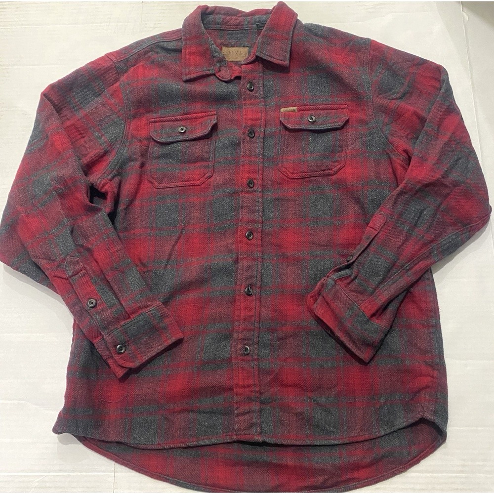 Orvis Mens Heavyweight Flannel Plaid Button Down Shirt. Men's XL